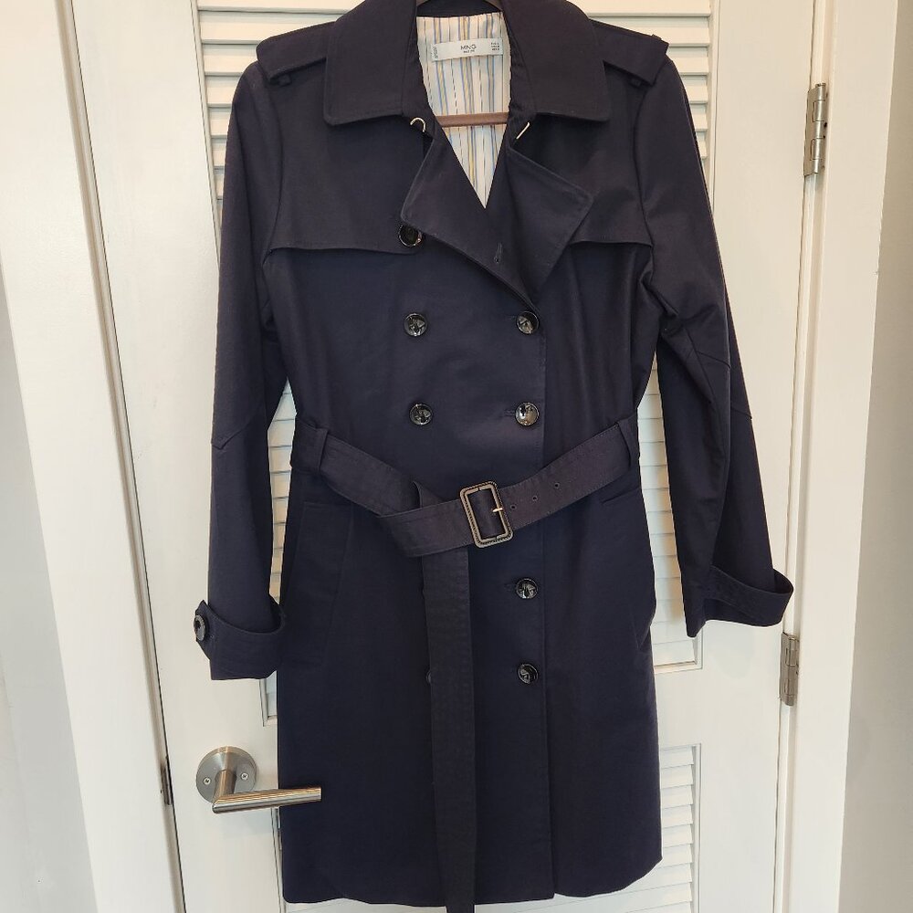Mango Midnight Blue Trench Coat